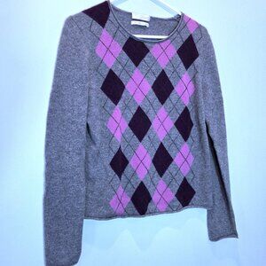 Fiona Cashmere Argyle Sweater Size S